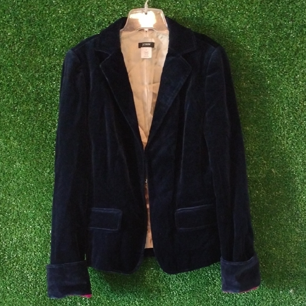 J. Crew Blue Velvet Blazer Classic Design
